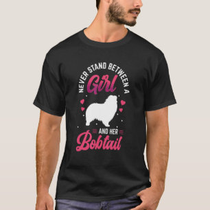 Camiseta Garota e seu Bobtail Old English Sheepdog Bobtail