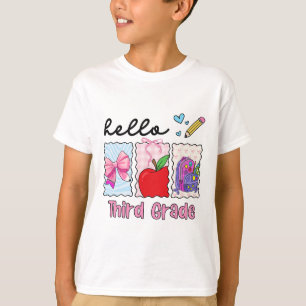 Camiseta Garota Elegante De Volta à Escola Olá Terceira Sér