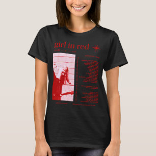 Camiseta garota em mundo vermelho em turnê vermelha