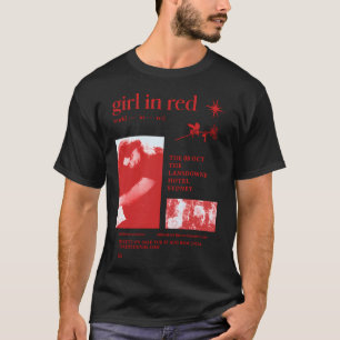 Camiseta garota em mundo vermelho turnê estrela vermelha
