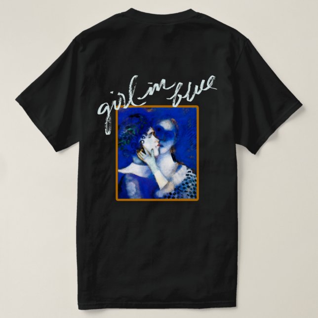 CAMISETA GAROTA EM T-SHIRT AZUL UNISEX (Verso do Design)