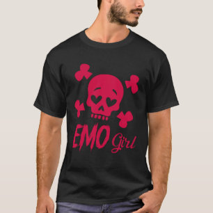 Camiseta Garota Emo Caveira Rosa Cena Kid Música Emo Anos 2
