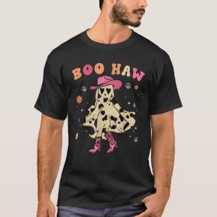 Camiseta Garota engraçada Boo Haw Halloween Fantasma Bonito