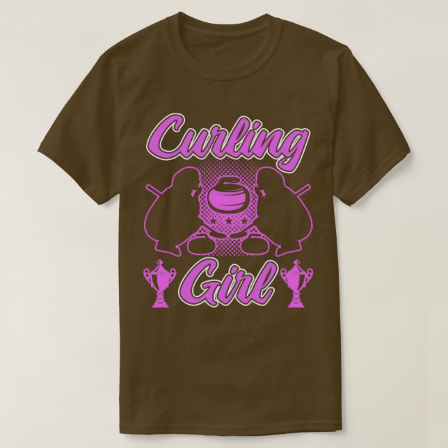 Camiseta Garota Engraçada Curling Gift (Frente do Design)