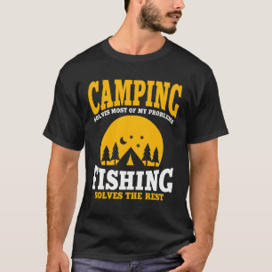 Camiseta Garota engraçada de acampamento e pesca
