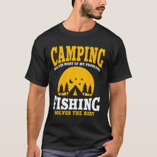 Camiseta Garota engraçada de acampamento e pesca