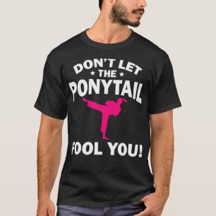 Camiseta Garota Engraçada Karate Design para Crianças Mulhe