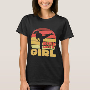 Camiseta Garota Engraçada Kickboxing Garota Karatê Garota A