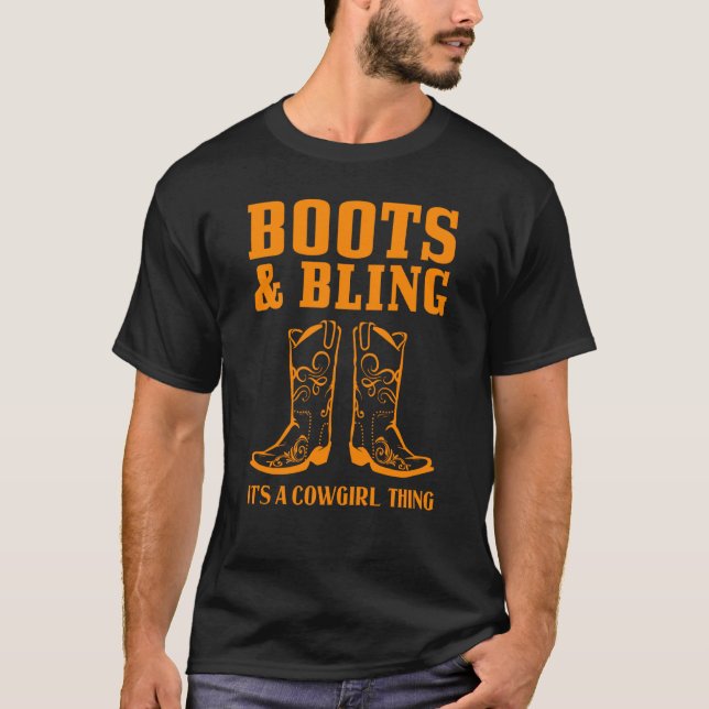 Camiseta Garota Engraçada Para Meninas Legal Rodeo Boots Bl (Frente)