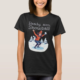Camiseta Garota Engraçada pronta para apontar com Snowball