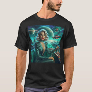 Camiseta Garota Espacial Retro