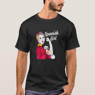 Camiseta Garota Espanhola Bandeira da Espanha Cultura Patri