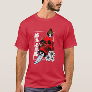 Camiseta garota estética Harajuku Vaporwave Demônio Japonês