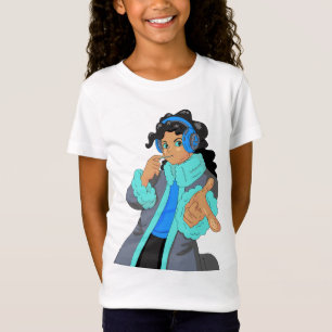Camiseta Garota Estilosa Legal Usa Fone de Ouvido Headset M