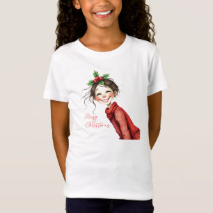 Camiseta Garota excêntrica de Natal Feliz Natal