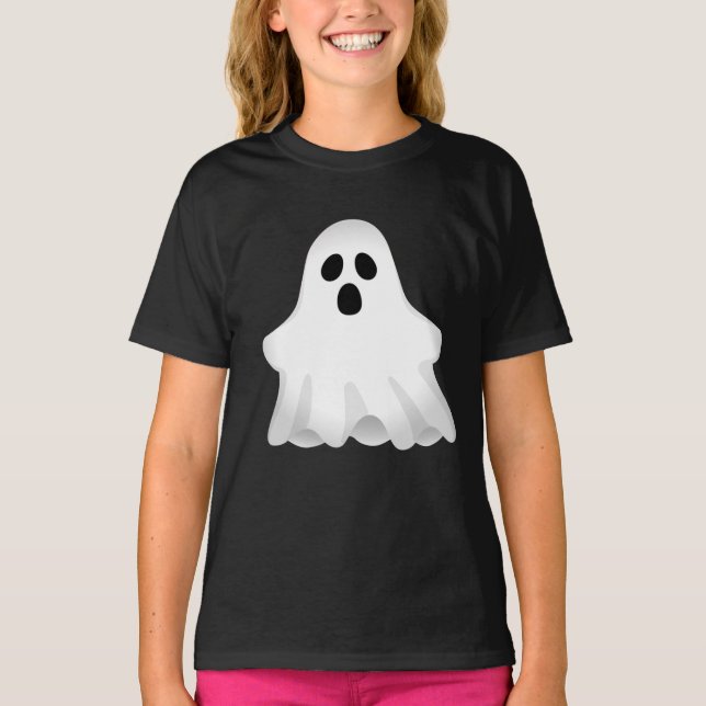 Camiseta Garota Fantasma Adorável do Halloween (Frente)
