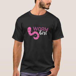 Camiseta Garota Fazendeira de Minhocas Vermelha Minhoca Com