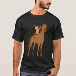 Camiseta Garota Feliz Cavalando Bela