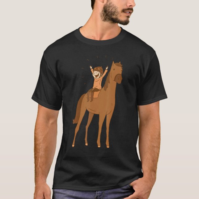 Camiseta Garota Feliz Cavalando Bela (Frente)