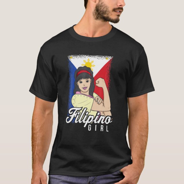 Camiseta Garota Filipina Orud Pinoy Pilipina Stron Patrióti (Frente)