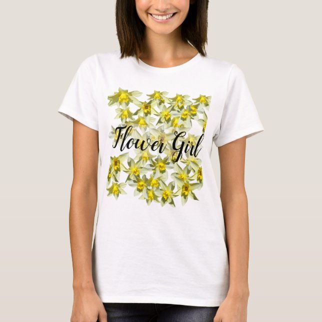 Camiseta Garota Flor Amarelo Daffodils T-Shirt (Frente)