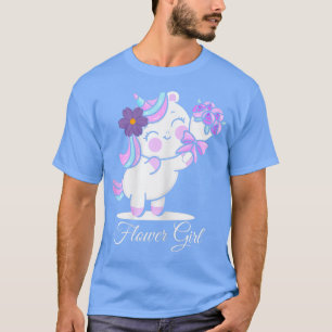 Camiseta Garota Flor, Flores De Unicórnio Casadas