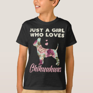 Camiseta Garota Floral Que Ama Chihuahua Chiwawa Cachorro L
