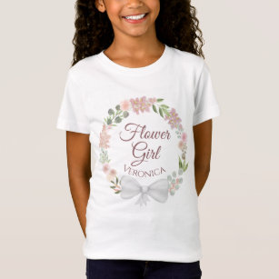 Camiseta Garota Florim De Casamento Floral De Wreath Cor De