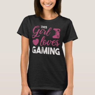 Camiseta Garota Fofa Ama Design de Gamer Coração Rosa