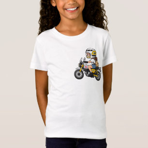 Camiseta Garota Fofo de Moto – Desenho Animado de Mini Moto