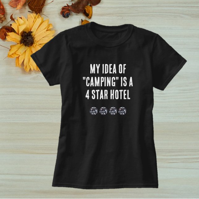 Camiseta Garota Gelã Bonita Citação Camping T-Shirt (Bookmark my store: https://www.zazzle.com/store/capricepetit?rf=238091145531749709)