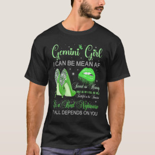 Camiseta Garota Gemini Aniversário Alto Saltos Derrubando L