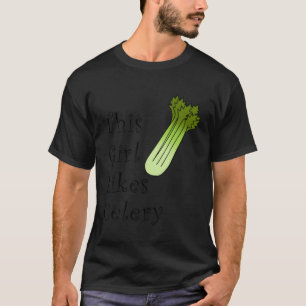 Camiseta Garota gosta de Aipo e de Leek Engraçado dizendo V