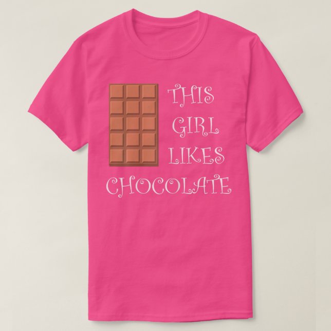 Camiseta Garota Gosta De Doces Para Comer Chocolate (Frente do Design)