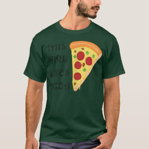 Camiseta Garota Gosta De Pizza Engraçada Pizza Chef Comida 