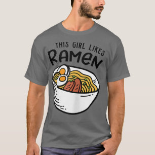 Camiseta Garota Gosta de Ramen Noodles Cultura de Comida Ja