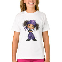 Garota Gótica Fofa Roupa Roxa Arte de Desenho Anim