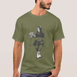 Camiseta Garota gótico com uma assustadora cabeça de abóbor
