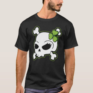 Camiseta Garota Irlandesa Bonita Caveira Shamrock Arco Rua 