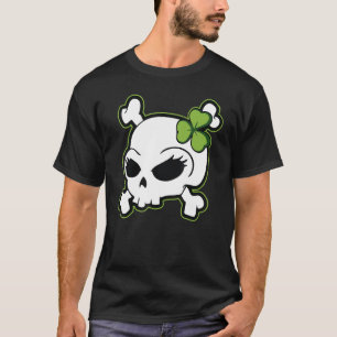 Camiseta Garota Irlandesa Bonita Caveira Shamrock Arco Rua