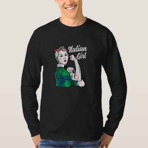 Camiseta Garota italiana Bandeira Cultura Herança País R