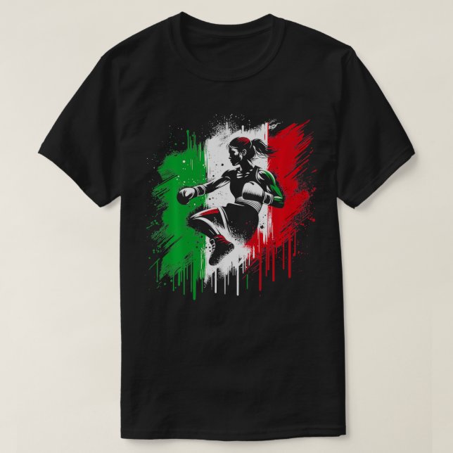 Camiseta Garota italiana Boxer Itália (Frente do Design)