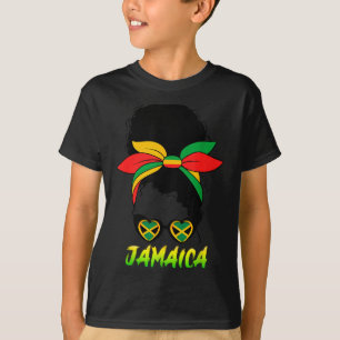 Camiseta Garota Jamaicana Bandeira da Jamaica Orgulho Mulhe