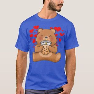 Camiseta Garota japonesa com bolhas de chá de ursinho