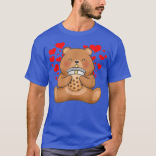Camiseta Garota japonesa com bolhas de chá de ursinho
