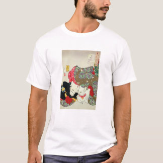 Camiseta Garota japonesa com Cat, Tsukioka Yoshitoshi