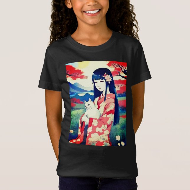 Camiseta Garota Japonesa com uma Garota Branca (Frente)