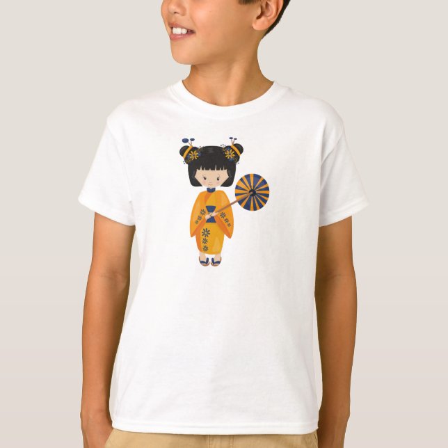 Camiseta Garota Japonesa, Japão, Garota Bonita, Orange Kimo (Frente)