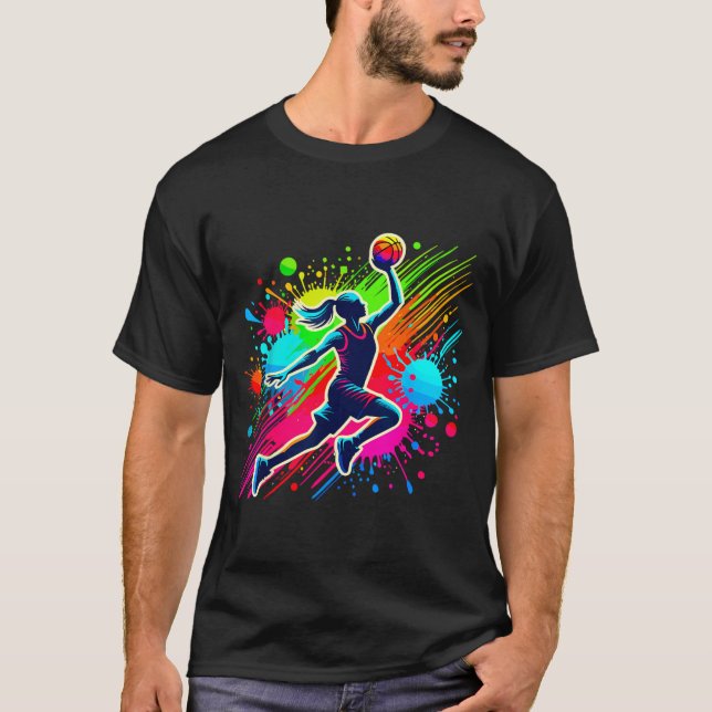 Camiseta Garota Jogadora de Basquete (Frente)