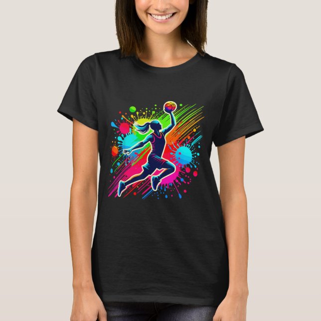 Camiseta Garota Jogadora de Basquete (Frente)